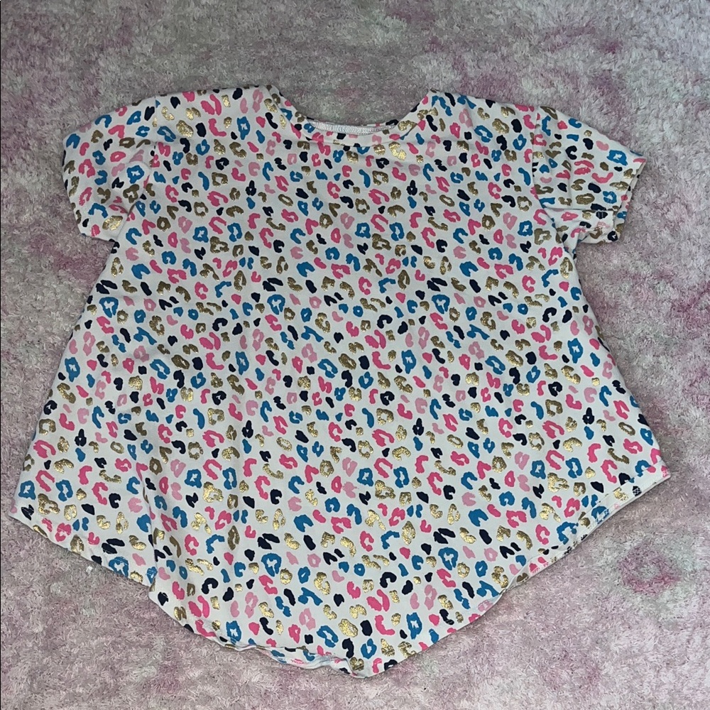 Colorful Leopard Print Kids Short Sleeve Tee